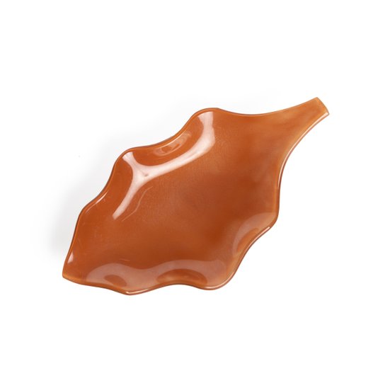 Folha Em Vidro Ocre 20 x 11  cm