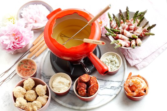 Fondue de Ferro Fundido com 6 Garfos Le Creuset Vermelho