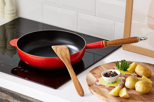 Frigideira com Cabo de Madeira Le Creuset Vermelho 28 cm