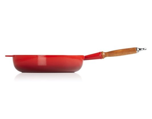 Frigideira com Cabo de Madeira Le Creuset Vermelho 28 cm