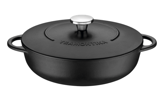 Fritadeira Antiaderente Ferro Esmaltado Trento Tramontina Preto 28cm