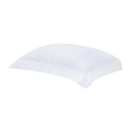 Fronha 3 Abas Damask Square 300 Fios Buddemeyer Branco 50 x 90 cm