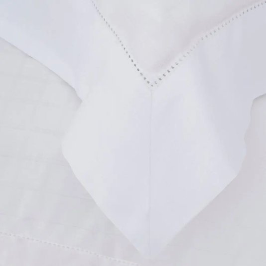 Fronha 3 Abas Damask Square 300 Fios Buddemeyer Branco 50 x 90 cm