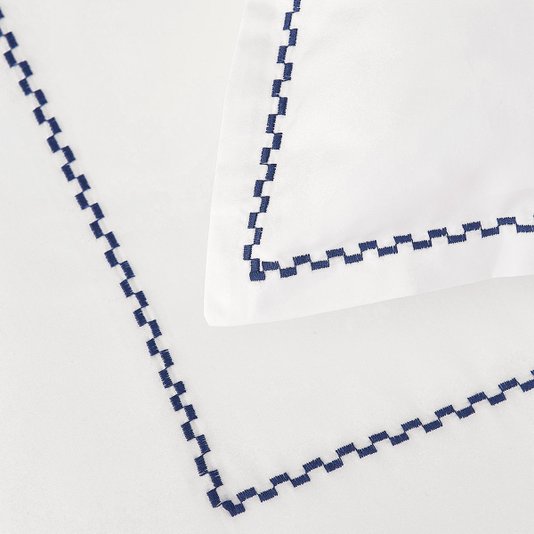 Fronha Alienor 500 Fios Pima Yves Delorme Paris Azul 50 x 75 cm