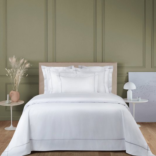 Fronha Athena 500 Fios Yves Delorme Prata 50x75cm
