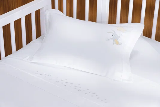 Fronha Bambini Bene 300 Fios Trussardi Branco 30cm x 40cm