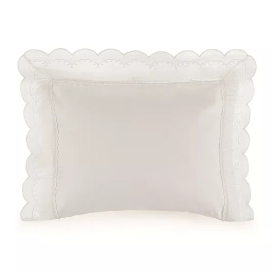 Fronha Bambini Bianchi 300 Fios Trussardi Branco e Branco 30cm x 40cm