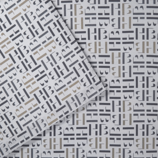 Fronha HB Monogram 300 Fios Hugo Boss Home Estampado 50 x 75 cm