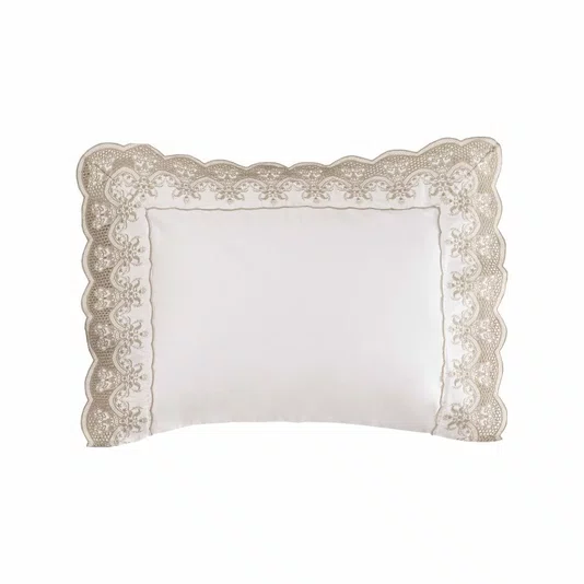 Fronha Lavena 300 Fios Trussardi Branco/Legno 50 x 70 cm