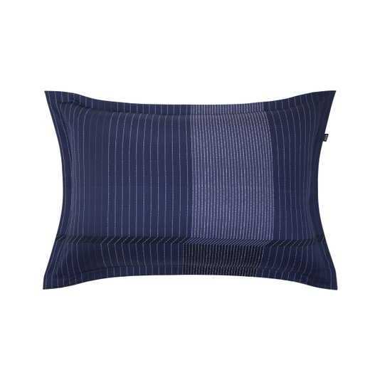 Fronha Tennis Stripes 300 Fios Azul Marinho Hugo Boss Home 54 x 70 cm