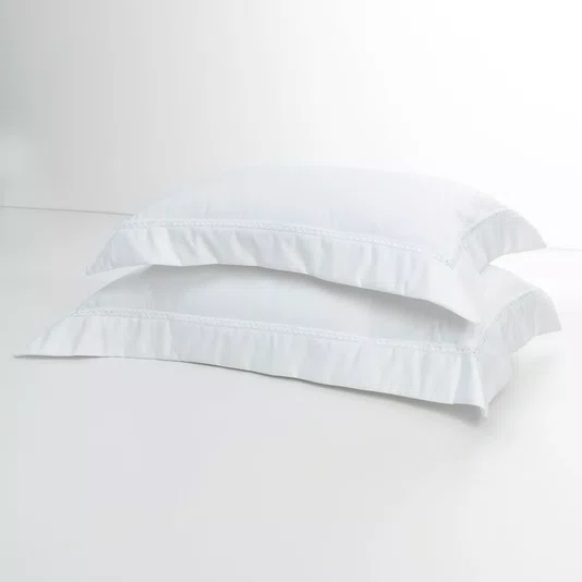 Fronha 50x90CM Trellis 1000 Fios Artelassê Branco