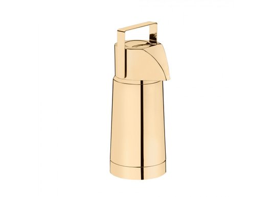 Garrafa Térmica Pump Riva Inox Revestida em Ouro 24K 1 Litro