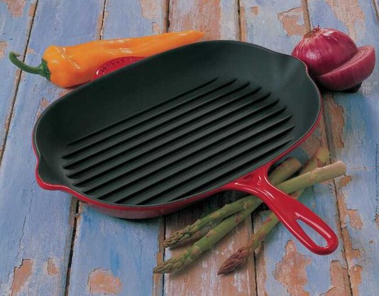 Grelha Oval Tradition Le Creuset Vermelho 32 cm 