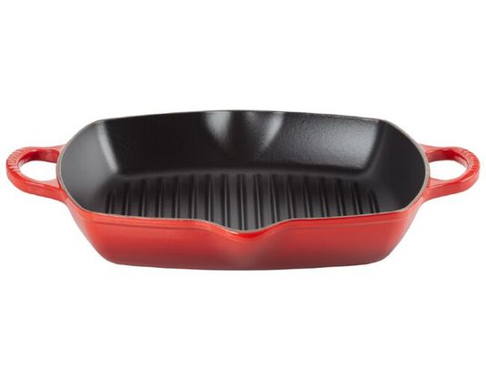 Grelha Quadrada Funda Signature Le Creuset Vermelha 30 cm 
