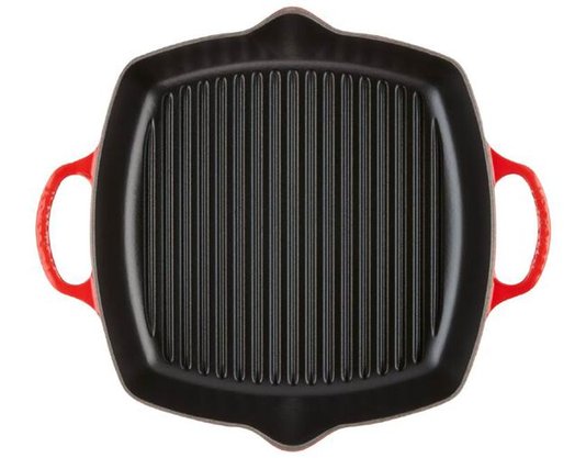 Grelha Quadrada Funda Signature Le Creuset Vermelha 30 cm 