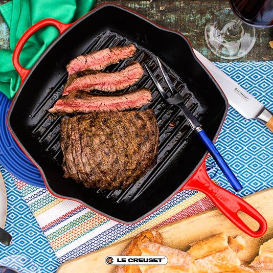 Grelha Quadrada Le Creuset Signature Vermelha 26 cm