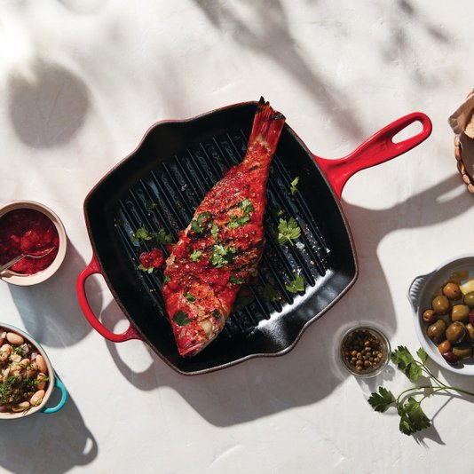 Grelha Quadrada Le Creuset Signature Vermelha 26 cm