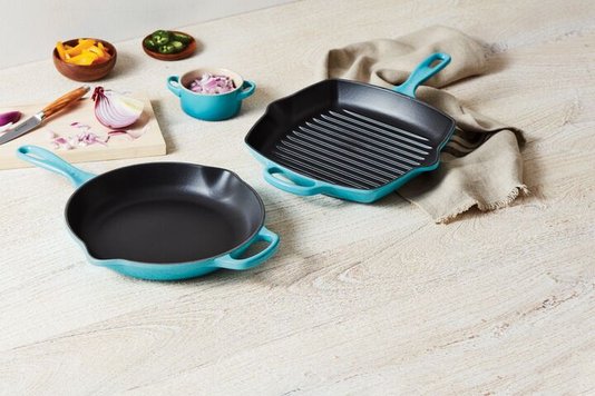 Grelha Quadrada Signature Le Creuset Azul Caribe 26 cm