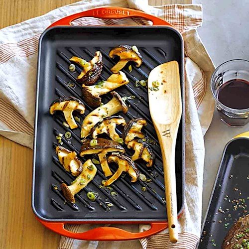 Grelha Retangular com Alça Le Creuset Laranja 38,5 cm

