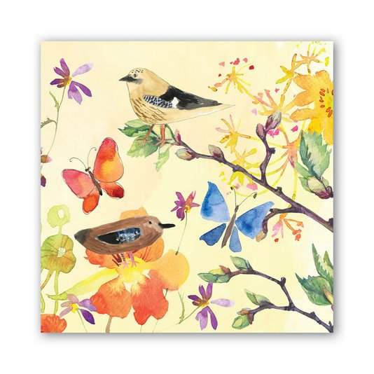 Guardanapo de Papel para Lanche Birds & Butterflies Michel Design 16,5cm x 16,5cm