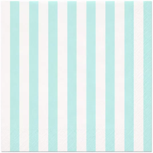 Guardanapo Stripes Aqua Quadrifoglio 33 x 33 cm