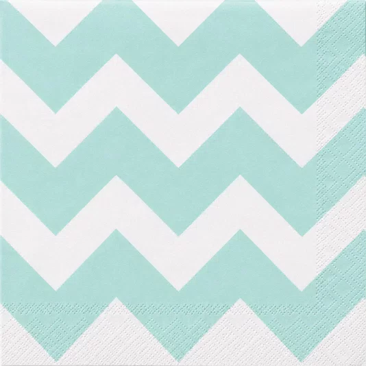 Guardanapo Zig Zag Aqua Quadrifoglio 33 x 33 cm