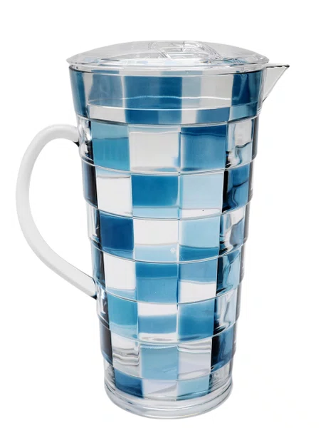 Jarra Acrílico Xadrez Azul 1,8 Litros
