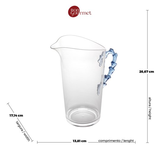 Jarra de Acrílico Bon Gourmet Coral Azul 2,4 L
