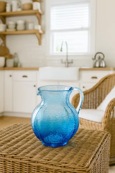 Jarra em Acrílico Detalhes Bolhas Azul 2,3L