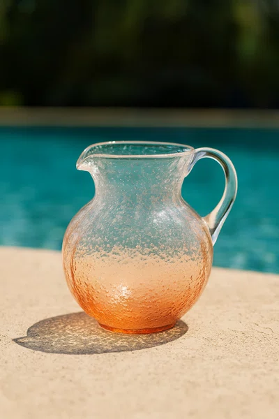 Jarra em Acrílico Detalhes Bolhas Laranja 2,3L