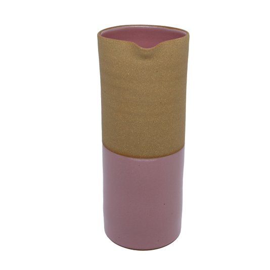 Jarra em Cerâmica Grande Luli Ateliê Rosa 8,5 x 22 cm