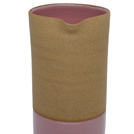 Jarra em Cerâmica Grande Luli Ateliê Rosa 8,5 x 22 cm