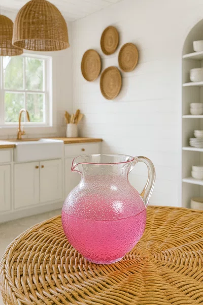 Jarra Pequena em Acrílico Bolhas Rosa