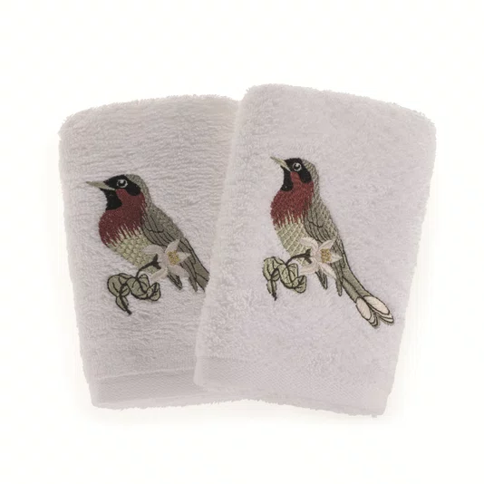 Jogo 02 Peças Toalha de Lavabo Arancia Trussardi Branco 30cm x 50cm