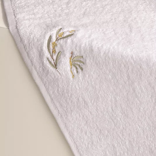 Jogo 02 Peças Toalha de Rosto e Lavabo Mimosa Trussardi Branco