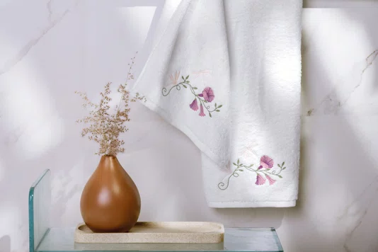 Jogo 02 Peças Toalha de Rosto e Lavabo Petunia Trussardi Branco