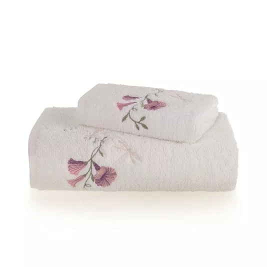 Jogo 02 Peças Toalha de Rosto e Lavabo Petunia Trussardi Branco