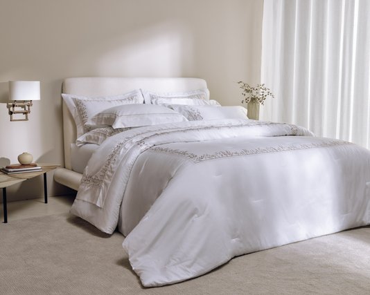 Jogo 02 Super Fronhas Flora 300 Fios Trussardi Branco/Brown 50 x 90 cm
