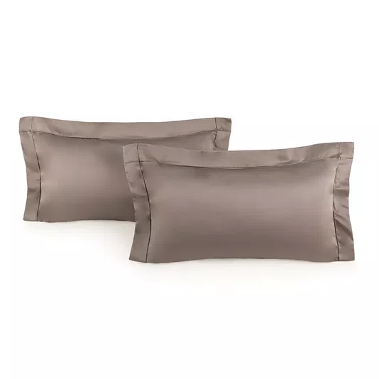 Jogo 02 Super Fronhas Girelli Bambu 300 Fios Trussardi Nocciola 50 x 90 cm