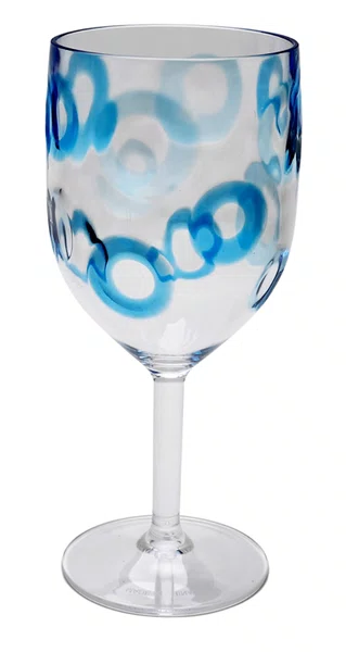 Jogo 02 Taças Acrílico Textura Azul 500 ml