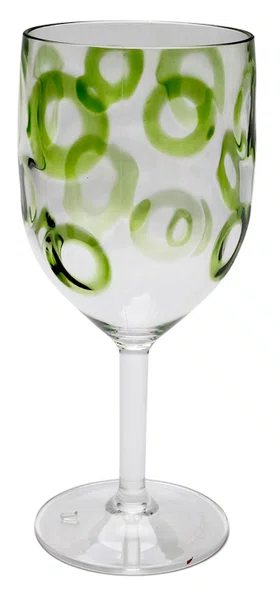 Jogo 02 Taças Acrílico Textura Verde 500 ml