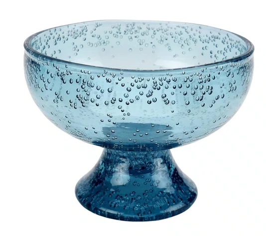 Jogo 02 Taças de Sobremesa Acrílico Azul 440 ml