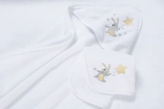 Jogo 03 Peças Fralda de Boca Bambini Luna Trussardi Branco 40cm x 40cm
