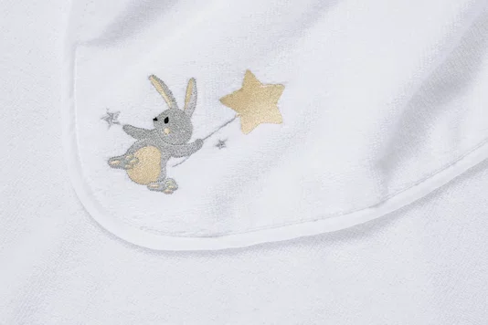 Jogo 03 Peças Fralda de Boca Bambini Luna Trussardi Branco 40cm x 40cm