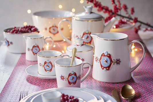 Jogo 04 Canecas Grandes Love Birds Pip Studio Branco