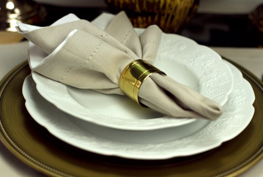 Jogo 06 Anéis Para Guardanapo Elegance Aço Inox Wolff Dourado