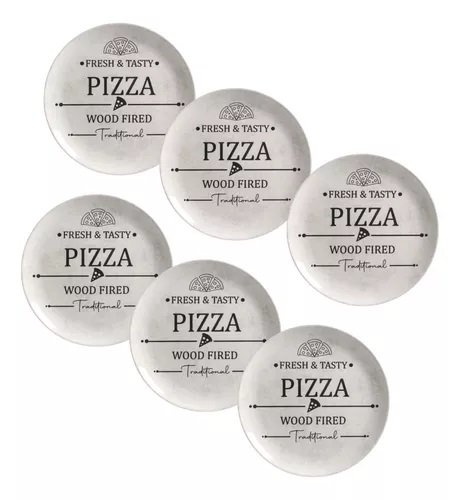 Jogo 06 Pratos Rasos Coup Pizza Plate Alleanza Cerâmica