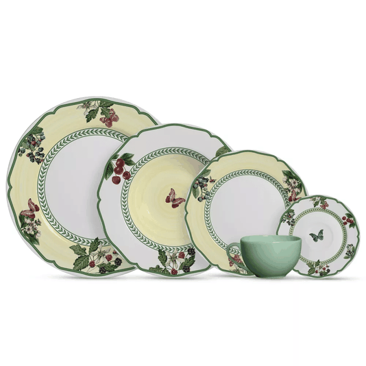 Jogo 06 Pratos Rasos Fruits Alleanza Cerâmica 29 cm 