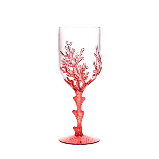 Jogo 06 Taças Acrilico Bon Gourmet Coral Vermelho 450 ml