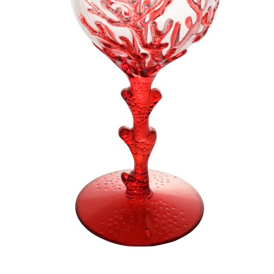 Jogo 06 Taças Acrilico Bon Gourmet Coral Vermelho 450 ml